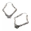 Body Vibe Jewelry Skeleton Hands Embrace Plug-Friendly Hoops Accessories
