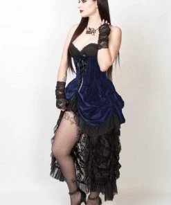 Corset Deal Burlesque Babe Underbust Corset Dress - Blue Burlesque Corsets