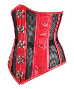 Corset Deal Caged & Clasped Underbust Corset - Red Corsets