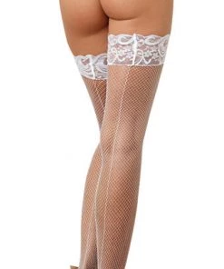 DREAMGIRL INTERNATIONAL Lingerie Laced Thigh High Fishnet Pantyhose