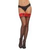 DREAMGIRL INTERNATIONAL Sheer Thigh High Stockings - Red Lace