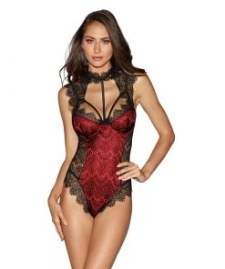 DREAMGIRL INTERNATIONAL Eyelash Laced Harness Teddy