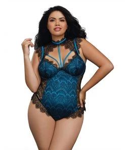 DREAMGIRL INTERNATIONAL Eyelash Laced Harness Teddy