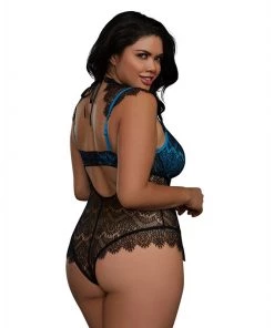 DREAMGIRL INTERNATIONAL Eyelash Laced Harness Teddy