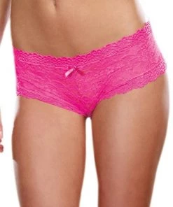 DREAMGIRL INTERNATIONAL Lingerie Lace Hipster Panty - Pink