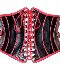 Sample Corsets Black And Red Dom Waist Cincher - Size XL