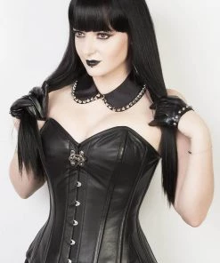 Corset Deal Clasped Leather Queen Corset - Black Corsets