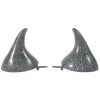Kreepsville 666 Horror Hair Horns - Silver Glitter
