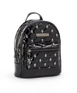 Rock Rebel Horror Black Frankenstein Head Studded Backpack Purse