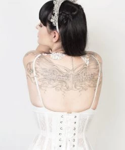Corset Deal Don't Mesh With Florals Underbust Corset - White Corsets