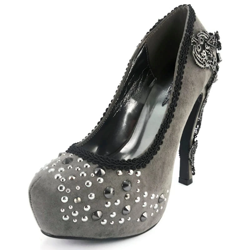 HADES Size 10 - Sequin Studded Alchemic Grey High Heels 3 HADES Size 10 - Sequin Studded Alchemic Grey High Heels