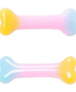 Kreepsville 666 Gay Pride Mini Bone Hair Clip - Yellow/Pink/Blue Ombre
