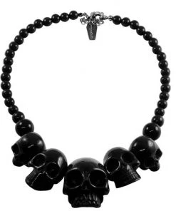 Kreepsville 666 Accessories Resin Skull Necklace - Black