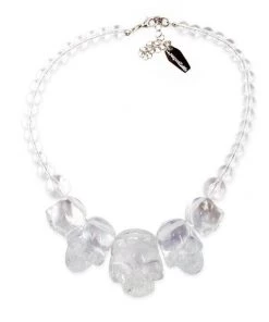Kreepsville 666 Resin Skull Necklace - Clear Accessories