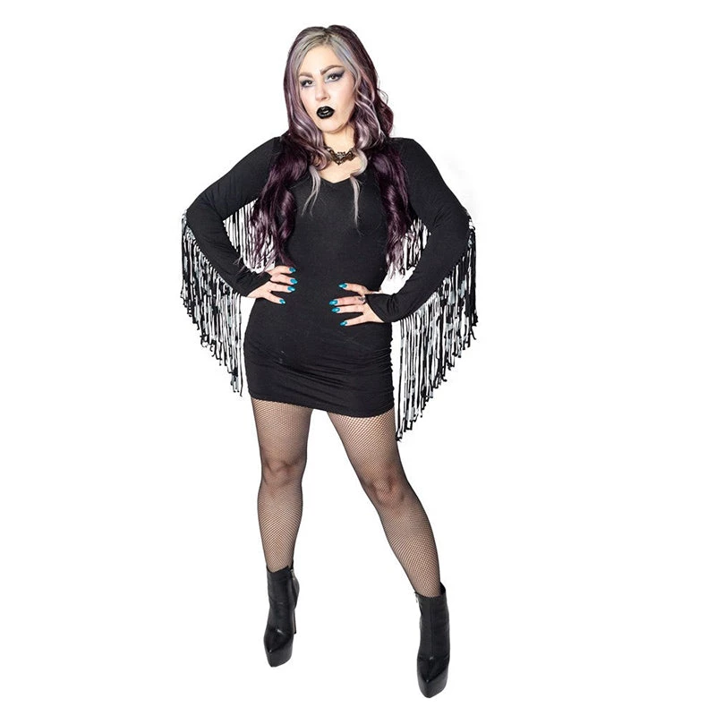 Kreepsville 666 Batt Attack Fringe Bodycon Dress Rockabilly 3 Kreepsville 666 Batt Attack Fringe Bodycon Dress Rockabilly