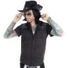 Kreepsville 666 Size Large - Bat Skeleton Western Shirt Rockabilly