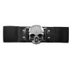 Kreepsville 666 Accessories Skull Elastic Waist Belt - Black