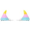 Kreepsville 666 Horror Hair Horns - Yellow/Pink/Blue Ombre