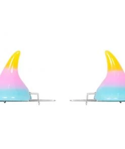 Kreepsville 666 Horror Hair Horns - Yellow/Pink/Blue Ombre