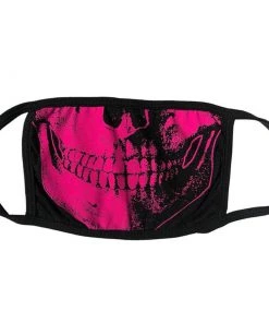 Kreepsville 666 Death Skull Face Mask - Pink Accessories