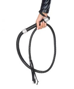 LEG AVENUE Gay Pride Rhinestone Handle Vegan Leather Whip