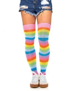 LEG AVENUE Rainbow Pride Pastel Socks Gay Pride