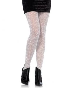 LEG AVENUE Lingerie Shimmering Silver Tights