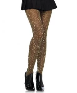 LEG AVENUE Gold Shimmer Sheer Pantyhose Lingerie