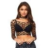 LEG AVENUE Pothole Net Long Sleeve Crop Top 2 LEG AVENUE Pothole Net Long Sleeve Crop Top