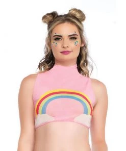 LEG AVENUE Clothing Sunshine And Rainbows Crop Top