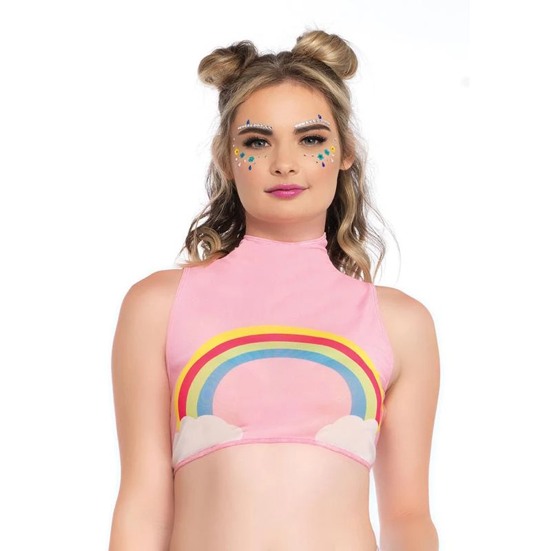 LEG AVENUE Clothing Sunshine And Rainbows Crop Top 3 LEG AVENUE Clothing Sunshine And Rainbows Crop Top