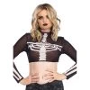LEG AVENUE Clothing Skeleton Mesh Crop Top - Black 2 LEG AVENUE Clothing Skeleton Mesh Crop Top - Black