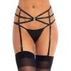 LEG AVENUE Strappy Rhinestone Garter Belt