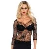 LEG AVENUE Black Widow Web Net Top Clothing