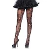LEG AVENUE Sugar Skull Fishnet Pantyhose Lingerie