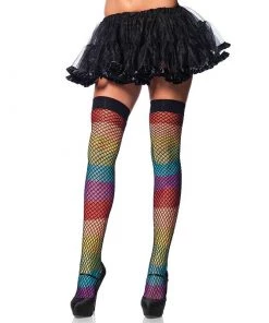 LEG AVENUE Rainbow Fade Fishnet Pantyhose Gay Pride