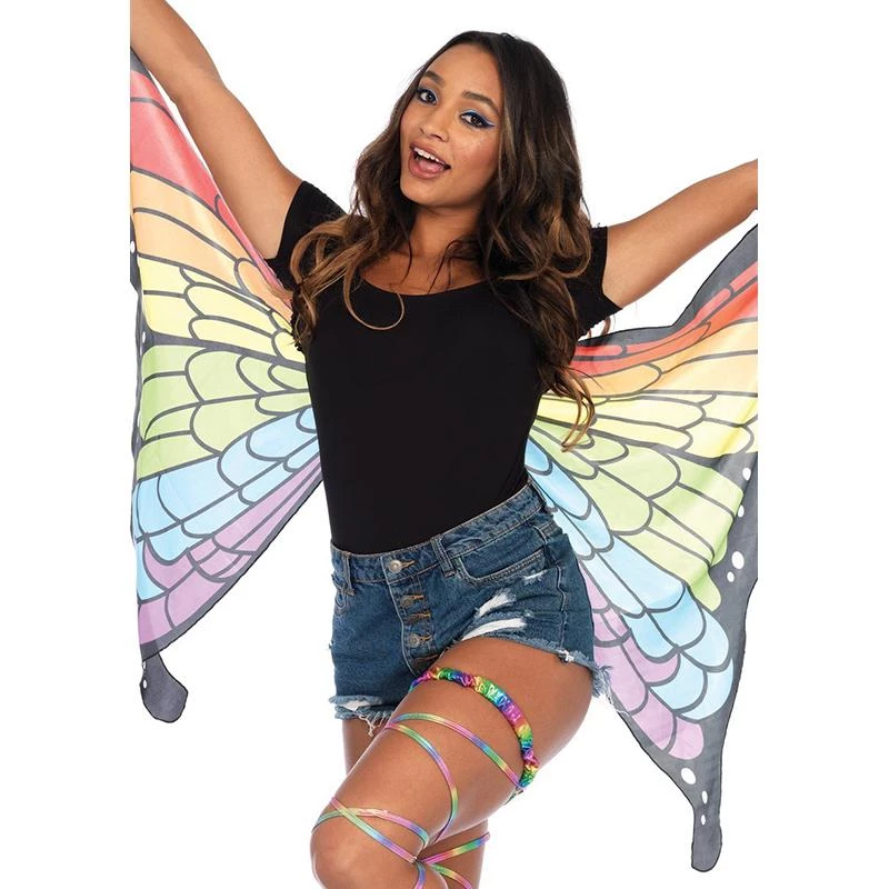 LEG AVENUE Gay Pride Rainbow Mini Butterfly Wings Cape 3 LEG AVENUE Gay Pride Rainbow Mini Butterfly Wings Cape