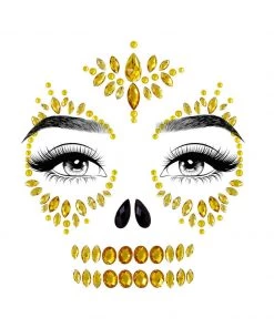 LEG AVENUE Jeweled Sugar Skull Stick On Mask Festival