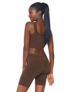 LEG AVENUE Spandex 2 Piece Bodysuit- Dark Tan Festival