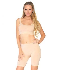 LEG AVENUE Spandex 2 Piece Bodysuit- Nude Festival