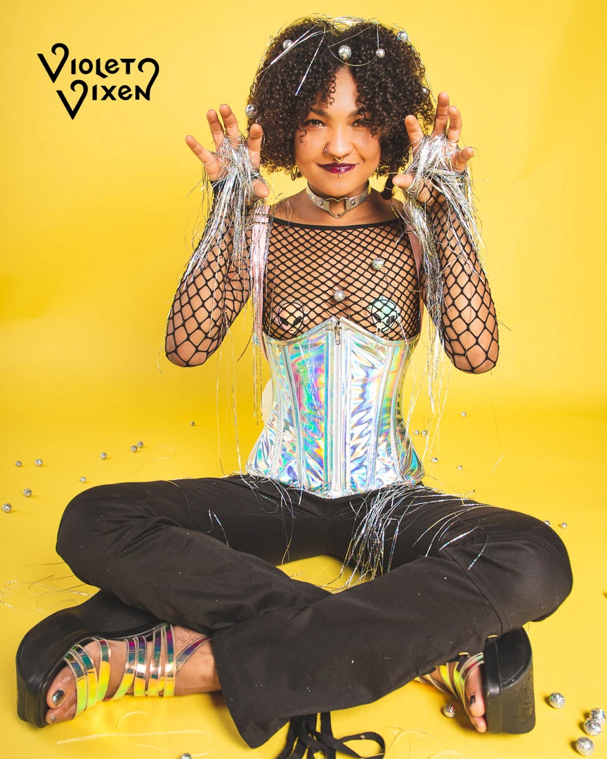 LEG AVENUE Festival Mesh Long Sleeve Crop Top & Bottoms Set 4 LEG AVENUE Festival Mesh Long Sleeve Crop Top & Bottoms Set