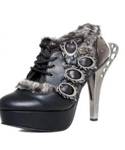 HADES Size 10 - Mammoth Monarch Faux Fur Heel