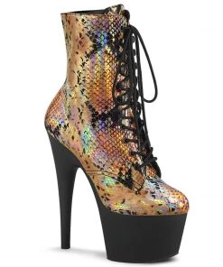PLEASER USA Sexy Serpent Heels - Gold Holo