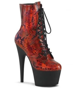 PLEASER USA Sexy Serpent Heels - Red Holo