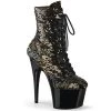 PLEASER USA Glitterati Heels - Black And Gold