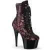 PLEASER USA Shoes Glitterati Heels - Black And Red