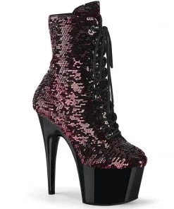 PLEASER USA Shoes Glitterati Heels - Black And Red
