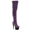 PLEASER USA Glitterati Thigh-Hi Boots - Purple And Black 1 PLEASER USA Glitterati Thigh-Hi Boots - Purple And Black