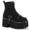 PLEASER USA Shoes Studded Zip Platform Ankle Boots - Suede