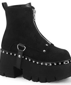 PLEASER USA Shoes Studded Zip Platform Ankle Boots - Suede